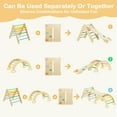 thumbnail image 4 of Patiojoy 5-in-1 Triangular Set of 3 Baby Climbing Toys w/ Triangular Climber Arch Ramp Rocker Indoor Outdoor Playground Wood Climbing Set Multi-Color, 4 of 10
