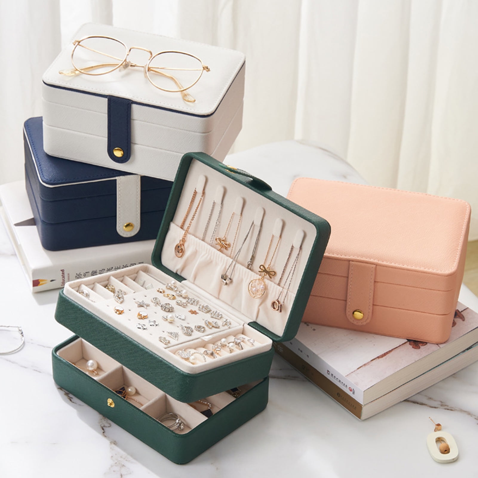 Details about   Ring Earrings Pendant Bracelets Multifunction Jewelries Storage Bag Holders Tray