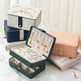 thumbnail image 1 of Grofry Jewelry Box Multi-Layer Birthday Gifts Faux Leather Necklace Earrings Rings Storage Case for Dresser White, 1 of 8