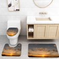 thumbnail image 1 of ABPHQTO Hermoso paisaje atardecer Juego de alfombras de baño de 3 piezas Alfombra de baño Alfombra de contorno y tapa de inodoro, 1 of 2