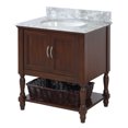 thumbnail image 4 of Beverly 30" Bathroom Vanity with Chocolate Cabinet and Carrara Marble Top, 4 of 5