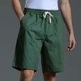 thumbnail image 6 of Men's Shorts Casual Men's Solid Fashion Casual Cotton Drawstring Elastic Waist Half Shorts Pants Wide Leg Shorts on Clearance, 6 of 8
