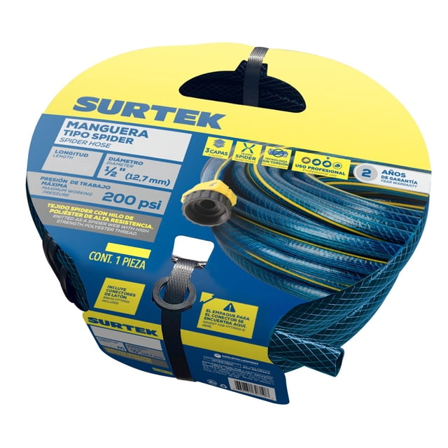 Manguera Para Jardín Spider Conector Plástico 1/2 10 Metros Surtek M12S10P