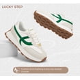 thumbnail image 6 of LUCKY STEP Womens Retro Platform Sneakers Classic Comfortable Casual Shoes,Grey&Green, 6 of 11