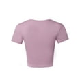thumbnail image 4 of A2Y Women's Basic Cute Scoop Neck Cotton Short Sleeve Crop Top Dusty Lavender L, 4 of 5