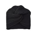 thumbnail image 2 of Turban Hat for Women Knit Beanie Bohemian Cross Twist Solid Color Soft Warm Skull Cap Women Winter Headwear, 2 of 3