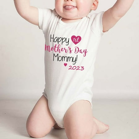 

Simplmasygenix Mothers Day Gifts Baby Romper Toddler Baby Girls Boys Short Sleeve Letter Print T-Shirt Jumpsuit Romper