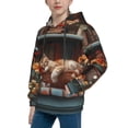 thumbnail image 2 of Disketp Cat Asleep Among Flowers Youth Hoodie Sweatshirt for Boys Girls Kids Pullover Hooded Classic Casual Essentials Hoodie-Small, 2 of 6