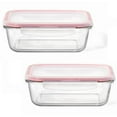 thumbnail image 1 of LocknLock - Set of 2 Airtight and Leakproof Glass Containers, 1L Capacity, Red, 1 of 6