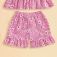 thumbnail image 4 of KPOPLK 1T 2T 3T 4T Tween Girls Clothes Summer 2 Piece Outfit Set Ruffle Cami Top Wide Leg Pants with Pockets(2-3 Years,Hot Pink), 4 of 5