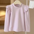 thumbnail image 7 of YUANxueke Girls Ruffle Long Sleeve Cotton Shirts Soft Casual Crewneck Pullover Layering Tops,Purple,2-3 Years, 7 of 7