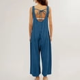 thumbnail image 4 of ZVNAΖH Jumpsuits for Women Summer 2024 Waffle Knit One Piece Jumpsuit Clearance Casual Sleeveless Jumpsuit Wide Leg Rompers, 4 of 7