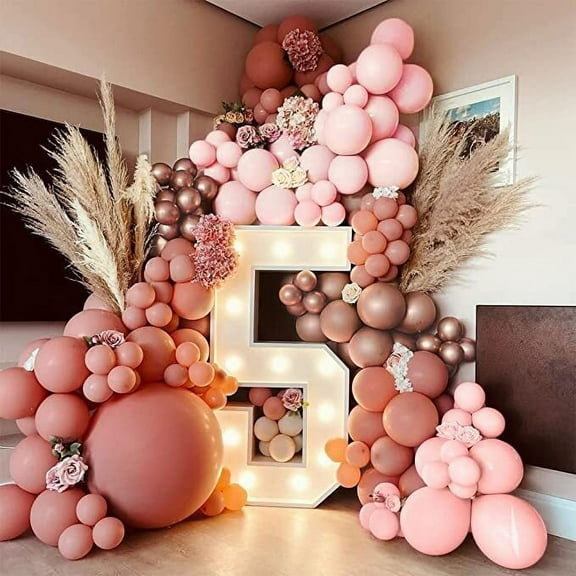 GEEKEO Pink Balloon Garland, Retro Pink Balloon Garland Kit Dusty Matte Balloons Arch for Girls Birthday Party Baby Shower Wedding