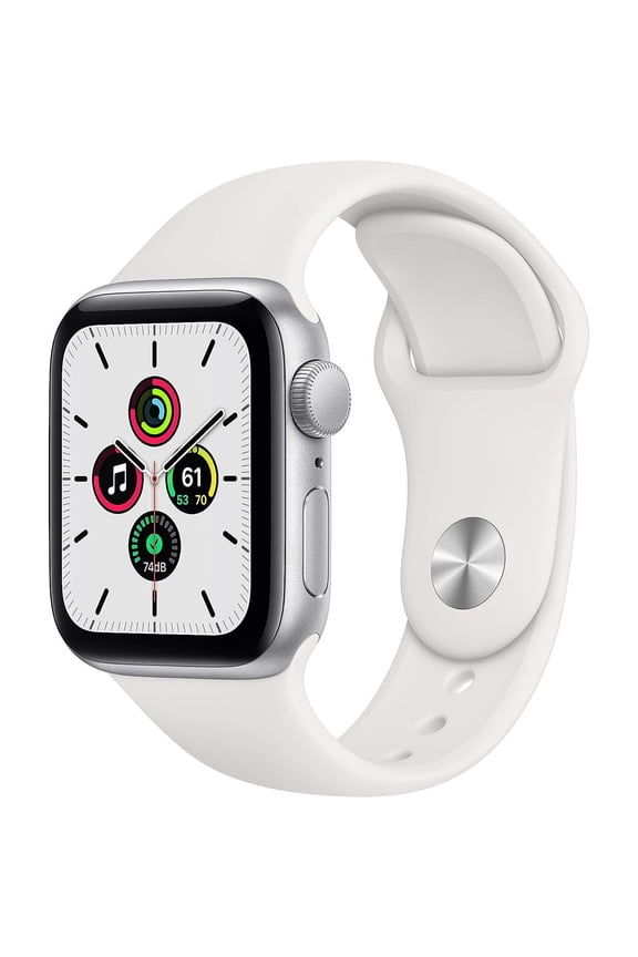 Restored Apple Watch SE (GPS+Cellular, 40mm) - Silver Aluminum Case - White Sport Band (Refurbished)