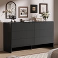 thumbnail image 4 of FURNIWAY Black 6 Drawer Dresser Push to Open Modern Curved Long Dresser for Bedroom Living Room Closet, 4 of 9