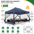 PHI VILLA 10x15 Heavy Duty Pop Up Canopy Tent – Waterproof, UV Protection, Includes Sidewalls & Weights