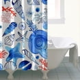 thumbnail image 5 of Nautical Beach Shower Curtain with Starfish, Seahorse, and Marine Creatures Print, Tropical Coral and Ocean Anchor Design, Vintage Seaside Summer Theme, Waterproof 72x84, 5 of 5