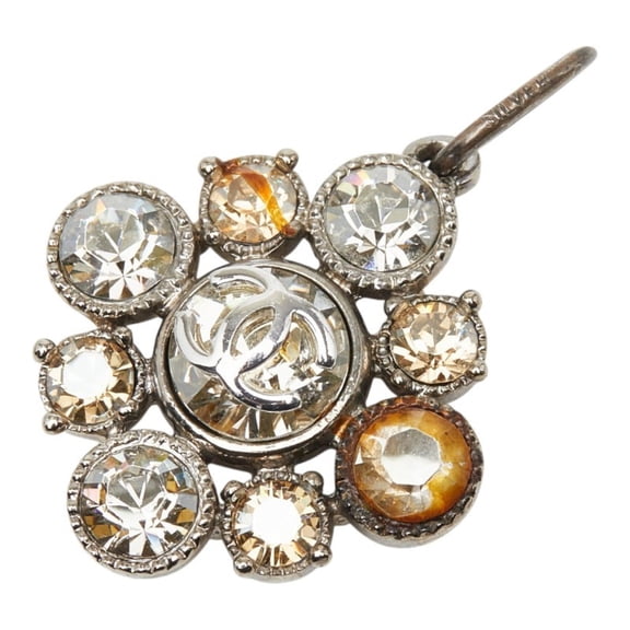 Pre-Owned Chanel Coco Mark Pendant Top, 09V Engraved, Rhinestone, SV925 Silver Metal, Women's,...