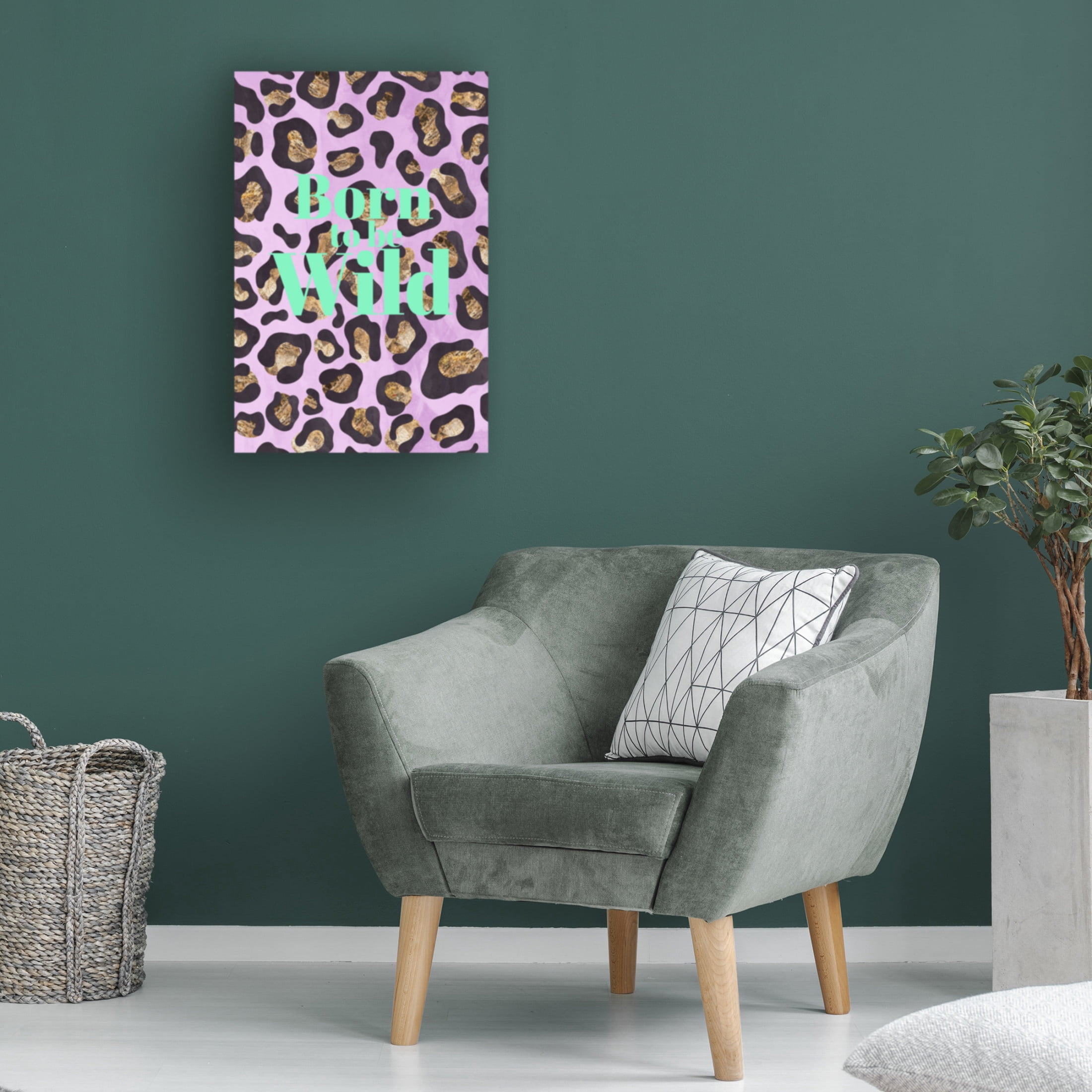 Trademark Fine Art Sarah Manovski  Born to be wild typography animal print Canvas Wall Art