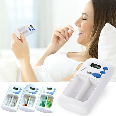 

LnjYIGJ Portable Electronic Digital Box Timer With Alarm Smart Box Reminder With 2 Compartments Home Decor