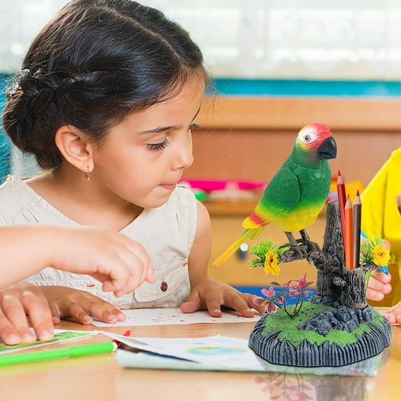 wycnly Kids Toys Battery Operated Birds Toys Simulated Induction Sound Control Voice-Activated Talking Parrots Moving Pet Toy