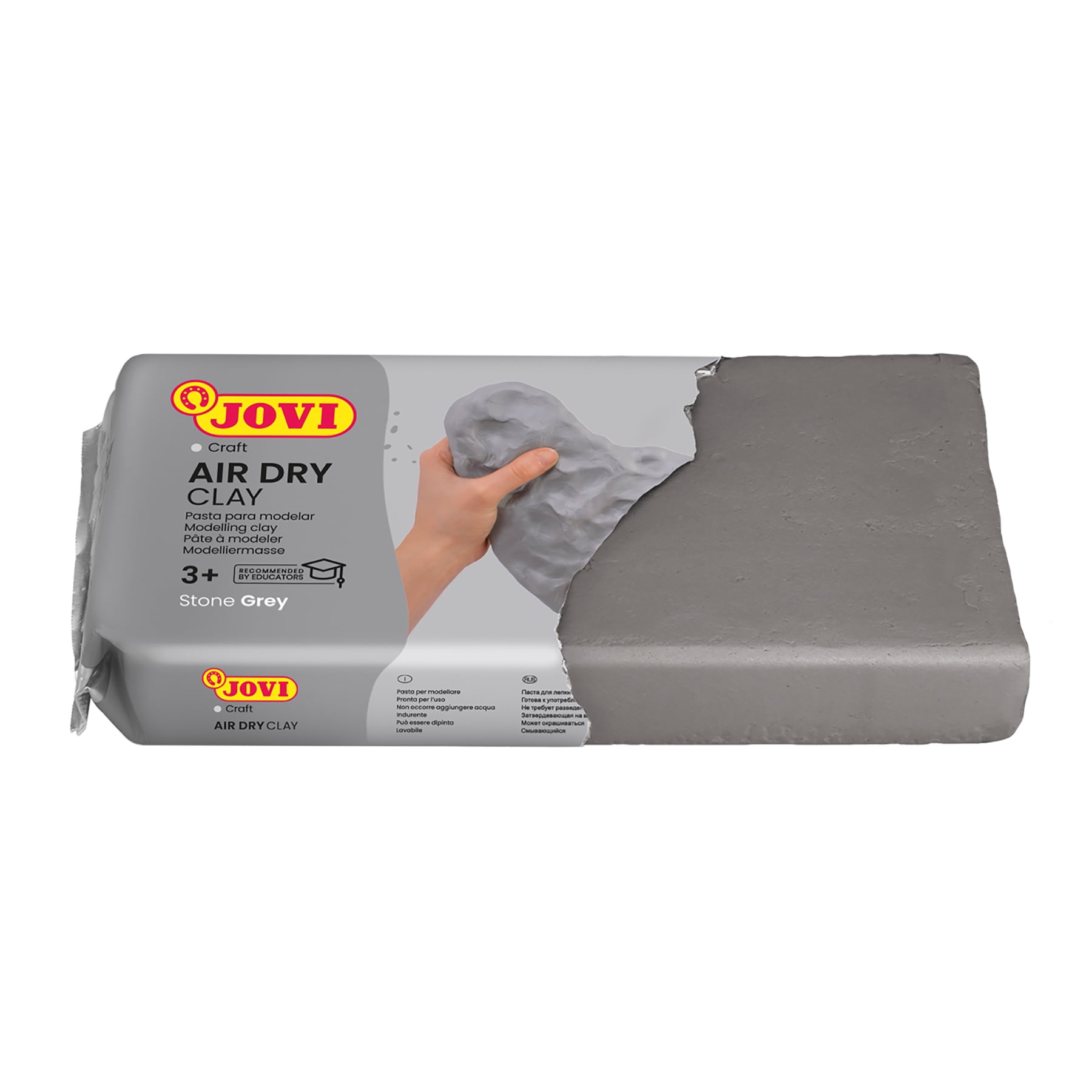 JOVI Air Dry Clay, Grey, 2.2lb Bar, Pack of 2