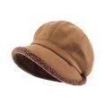 thumbnail image 5 of Women Newsboy Cap Flat Cap Painter Hat Cloth Fluff Material Warm Lined All Season for Vacation Hiking Trip, 5 of 9