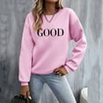thumbnail image 2 of Riforla Women's Casual Long Sleeve Graphic Tee Crew Neck Pullover Tops Letter Print Hooded sweatshirts for women Pink M, 2 of 5