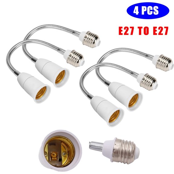 EASTIN E27 to E27 Light Lamp Bulb All Direction Adapter Extenders Socket Converter, Lamp Socket Adapter Extender 4 Pcs