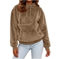 thumbnail image 4 of FRSASU Women's Cat Hoodie with Pouch Oversized Kangaroo Pocket Dog Pouch Sweatshirts Pet Carrier Animal Holder Long Sleeve Pullover Khaki, 4 of 8