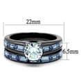 thumbnail image 2 of Women's Stainless Steel Two-Tone IP Light Black 5.75(g) CZ Clear Ring Set, 2 of 5