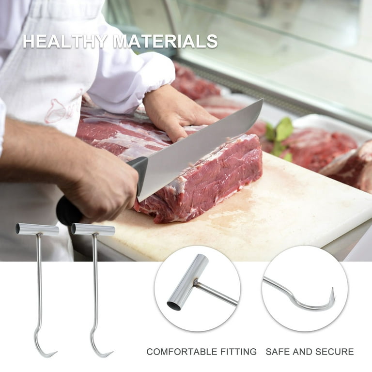 Stainless Steel Meat Hook T Shaped Boning Hook Multipurpose Butcher Shop  Tool 