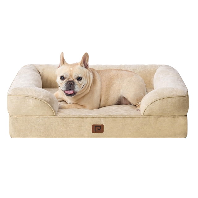 Cama para perros EHEYCIGA, ortopédica, impermeable, de espuma viscoelástica, color gris