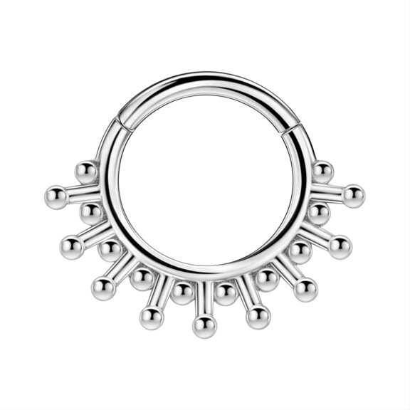 Surgical Steel Spike Septum Clicker Silver Septum Piercing Rings 16g Septum Jewelry 8mm Septum Ring Hoop