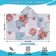 thumbnail image 2 of Pioneer Flower Floral Print Pattern Hooded Bath Towel，60"x35" for Ages 3 To 12 Kids, Quick Dry Lightweight Soft Microfiber Hood Beach Towel Cover Up for Kids, 2 of 7