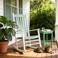 thumbnail image 3 of Ktaxon Solid Poplar Wood Rocking Chair, High Back Ergonomic Patio Rocker for Lawn Porch Garden Indoor Outdoor, Mint Green, 3 of 12
