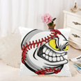 thumbnail image 3 of MKHERT Baseball Face Cartoon Ball Throw Pillowcase Pillow Cover Cushion Couver 18x18 inch, 3 of 3