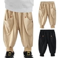 thumbnail image 2 of XinLfly Toddler Boys Corduroy Pants Cargo Sweatpants Solid Color with Pocket Elastic Waist Kids Casual Long Trousers,Black,6-7T, 2 of 8