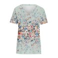 thumbnail image 4 of PENGXIANG T-shirt Imprimé à Manches Courtes à Imprimé Casual Mode pour Femmes Blue L, 4 of 5