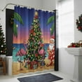 thumbnail image 4 of Shower Curtain 36"W x 78"L Christmas Tree Flamingo Santa Claus Fabric Shower Curtains Set with Hooks Water Repellent Bathroom Curtains Machine Washable Bathroom Accessories, 4 of 7