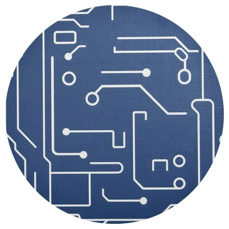 

Circuit Board Pattern 15.4in Diameter PVC Plate Mat Heat-Resistant and Cuttable Kitchen Decor