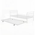 thumbnail image 4 of Twin Size Metal Daybed with Curved Handles & Trundle, No Box Spring, White for Bedroom, 4 of 15