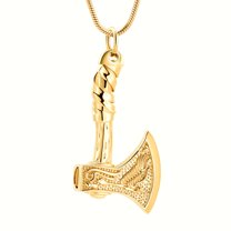 Thor Axe Urn Necklace for Ashes for Women Men Viking Axe Memorial Pendant Urn Necklace for Loved One Ashes Holder