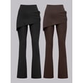 thumbnail image 1 of Top-kevin Set of 2 Women'S Sporty Flared Leggings with a Ruffled Design, High-Waisted for a Flattering Fit, Suitable for Exercise, Running, Yoga, And Fitness., 1 of 7