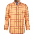 thumbnail image 3 of HCYSFG Mens Plaid Shirt Windowpane Print Button Front Notch Neck Long Sleeve Relaxed Fit Casual Top Everyday Dress Shirt, 3 of 3
