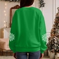 thumbnail image 5 of larppty Women Christmas Sweatshirt Snowflake Xmas Long Sleeve Pullover Cute Shirt Top (Green, M), 5 of 8