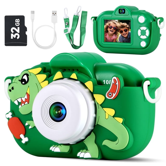 Cámara para niños YEEHAO de 48 MP con doble lente, 1080P HD, tarjeta SD de 32 GB