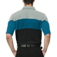 thumbnail image 3 of Men's Quick Dry Golf Shirts Moisture Wicking Performance Color Block Casual Short Sleeve Polo Shirt Black Blue,5XL, 3 of 8
