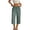 Turquoise, variant on Capri Pants for Women Petite Summer High Waisted Drawstring Sraight Wide Leg Cotton Pull on Ladies Linen Pant with Pockets Blue M
