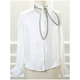 thumbnail image 2 of INSPIRE CHIC Women's Ribbon Scarf Lace Embroidery Skinny Neckerchief Long Waistband White, 2 of 4